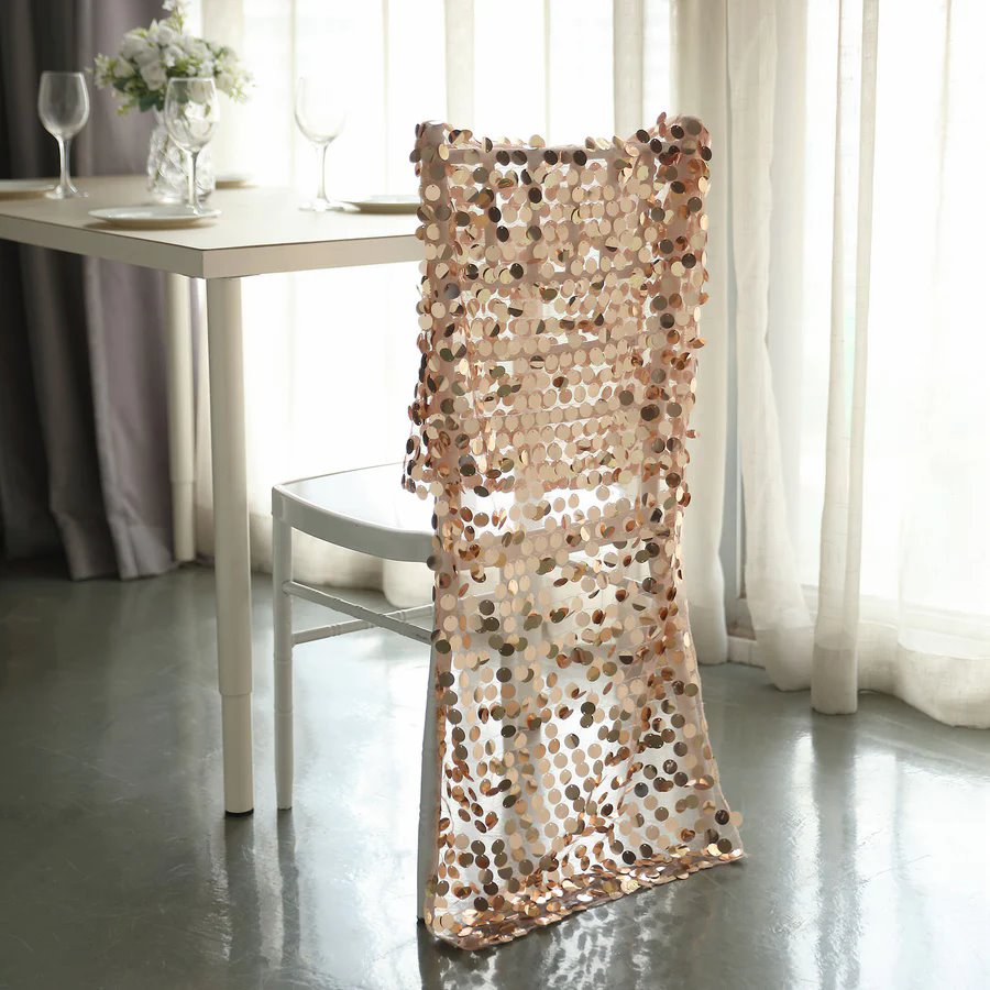 Big Payette Sequin Chiavari Dining Chair Back SLIPCOVER Party Events Decorations