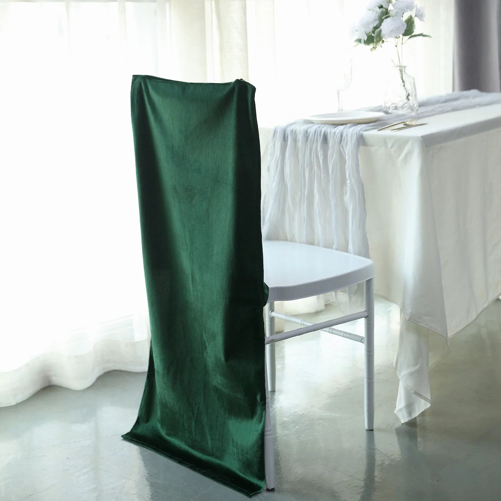 Soft Velvet Chiavari Dining Chair Back SLIPCOVER Party Events Home Decorations
