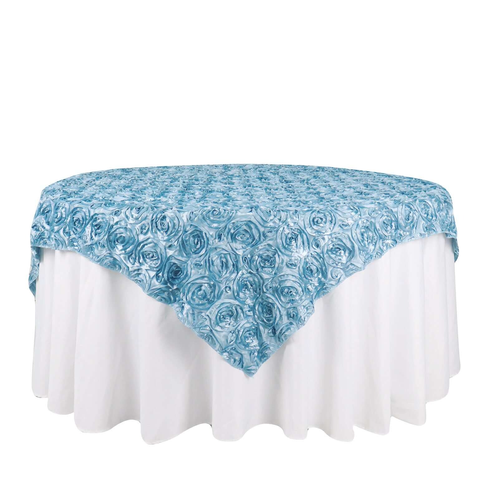 72x72" SATIN Raised Roses TABLE OVERLAYS Unique Wedding Party Toppers Linens - Picture 57 of 109