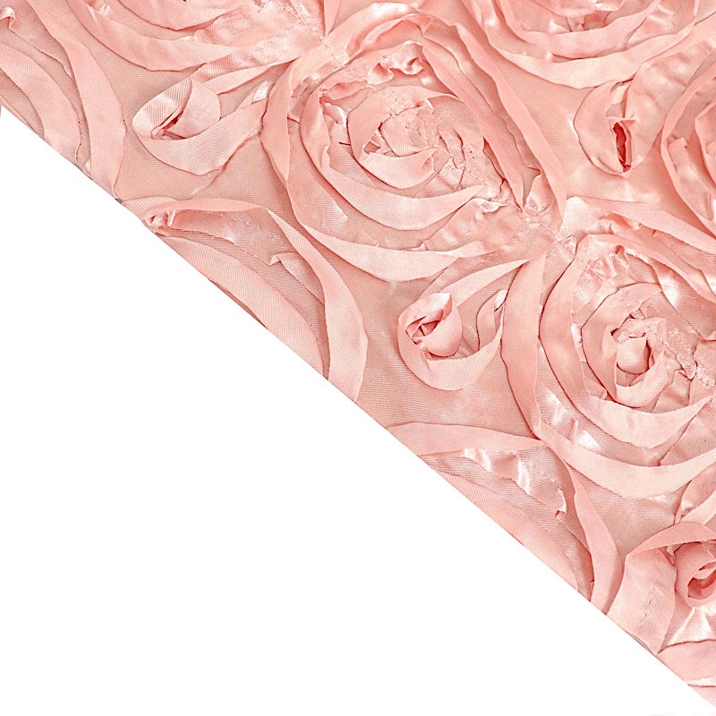 120-Inch ROUND Satin Ribbon Roses Tablecloth Decoration Dinner Wedding Linens - Picture 49 of 118
