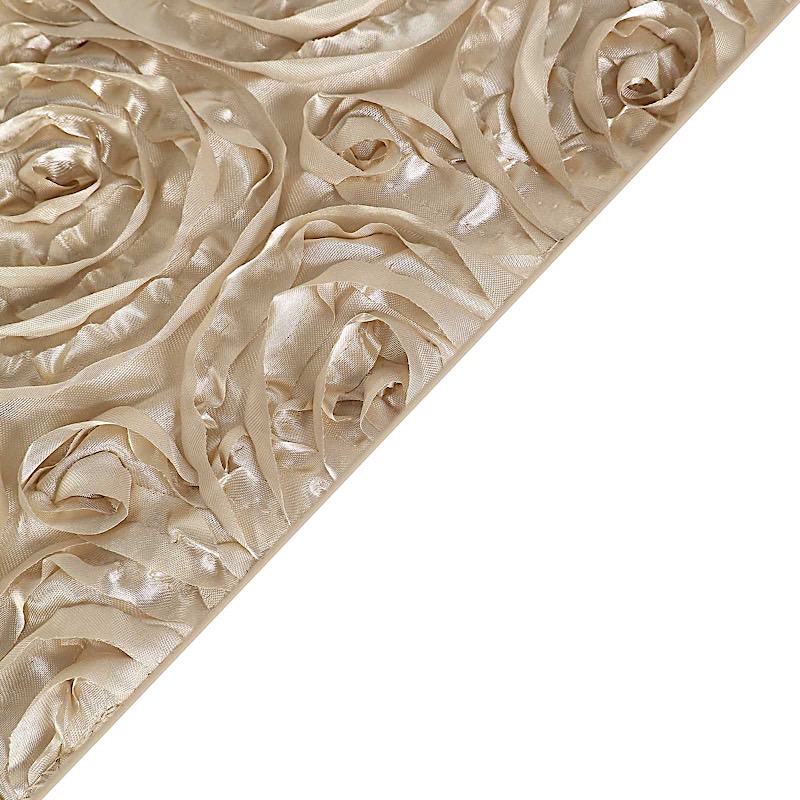 120-Inch ROUND Satin Ribbon Roses Tablecloth Decoration Dinner Wedding Linens - Picture 9 of 118