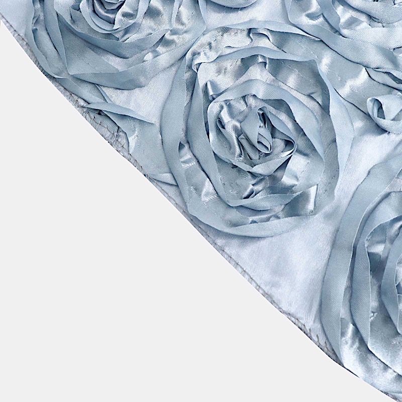 120-Inch ROUND Satin Ribbon Roses Tablecloth Decoration Dinner Wedding Linens - Picture 41 of 118