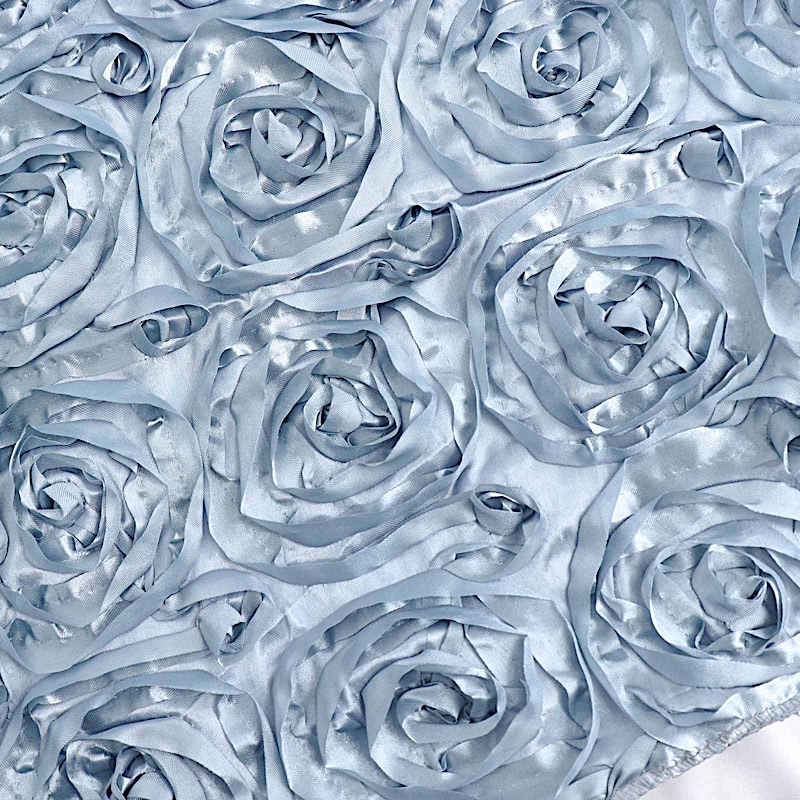 120-Inch ROUND Satin Ribbon Roses Tablecloth Decoration Dinner Wedding Linens - Picture 42 of 118