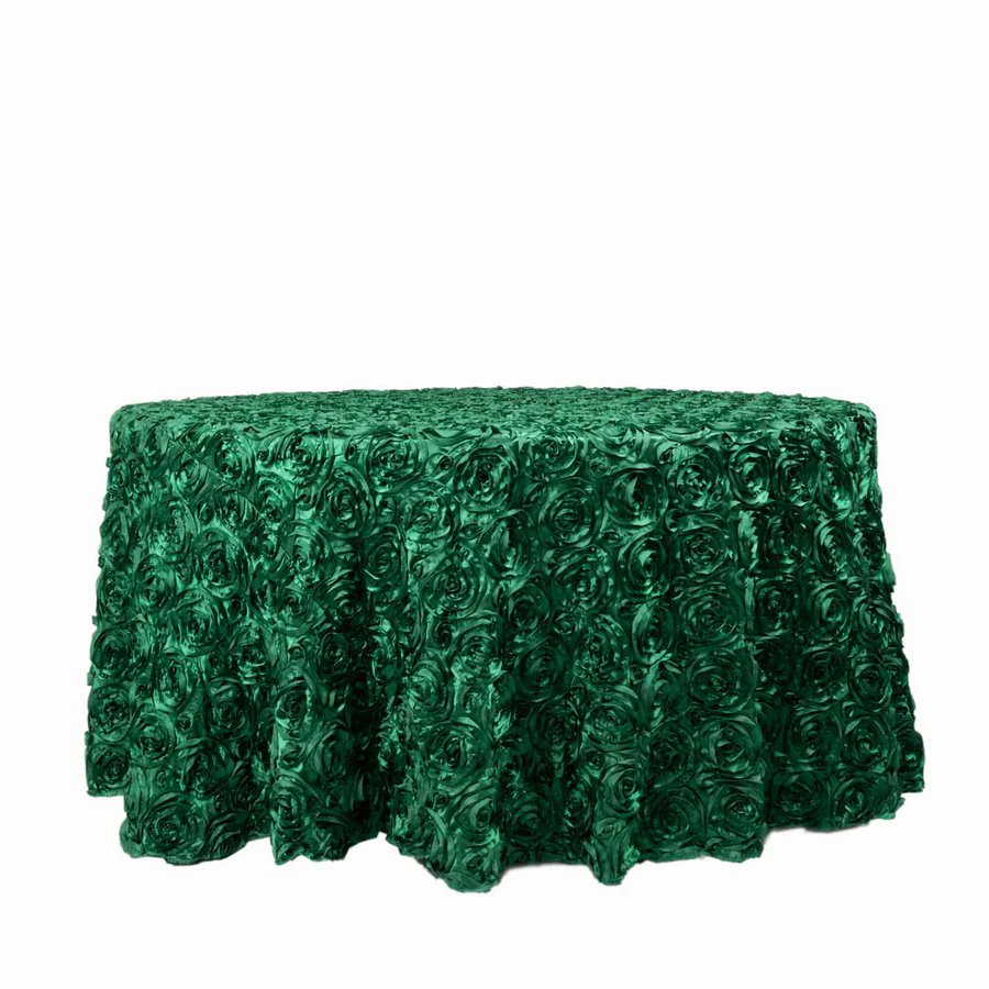 120-Inch ROUND Satin Ribbon Roses Tablecloth Decoration Dinner Wedding Linens - Picture 57 of 118
