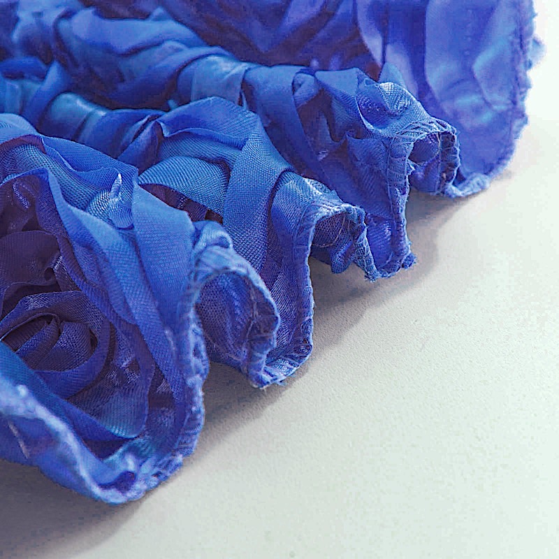 120" ROUND Satin Ribbon Rosette TABLECLOTH - Designer Wedding Party Linens SALE