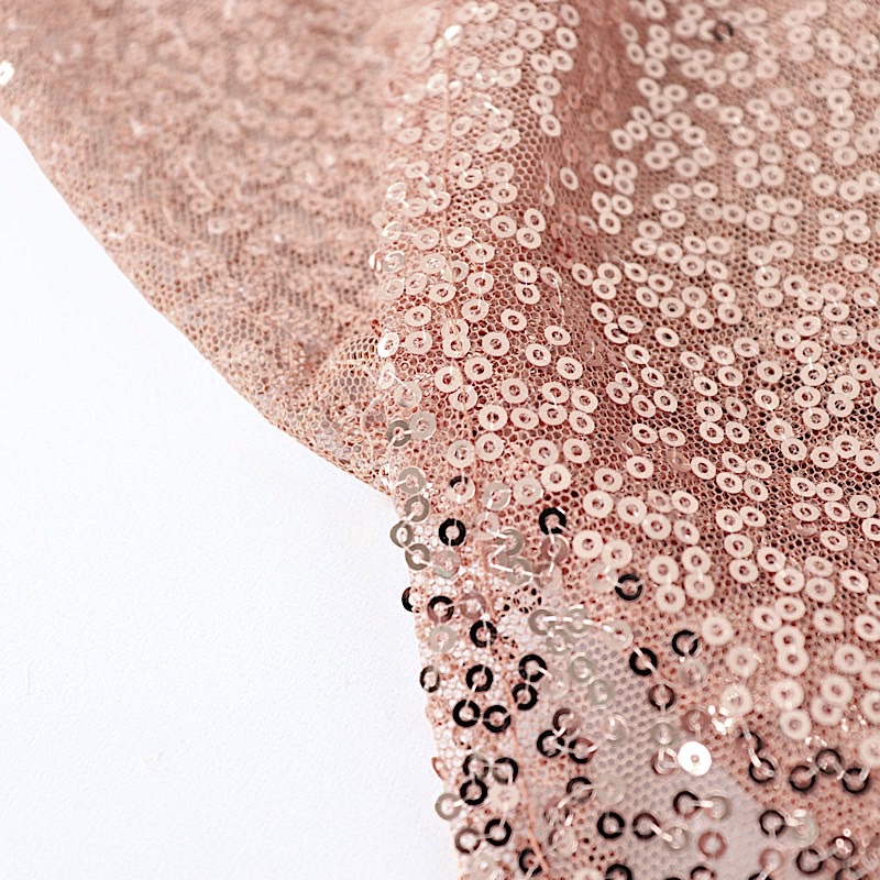 BLUSH Sequined 120" ROUND TABLECLOTH Designer Wedding Party Catering Linens product image view 6