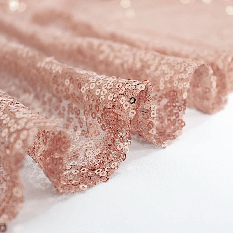 BLUSH Sequined 120" ROUND TABLECLOTH Designer Wedding Party Catering Linens product image view 7