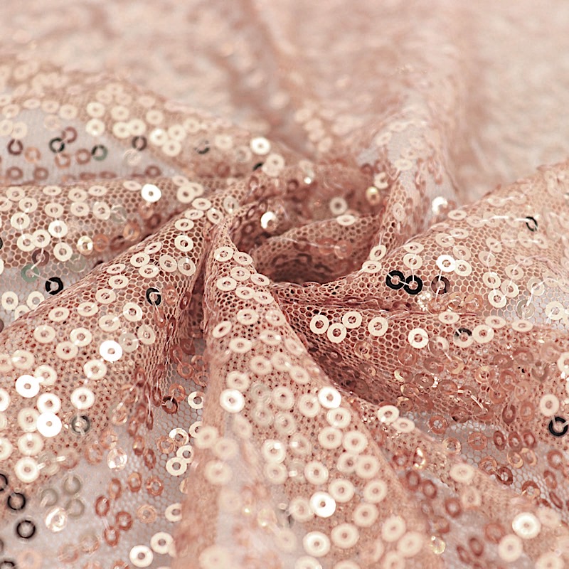 BLUSH Sequined 120" ROUND TABLECLOTH Designer Wedding Party Catering Linens product image view 8