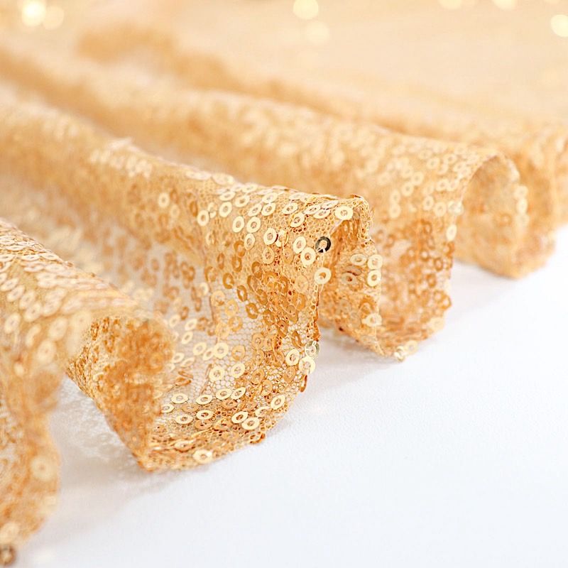 GOLD Sequined 120" ROUND TABLECLOTH Designer Wedding Party Catering Linens product image view 7