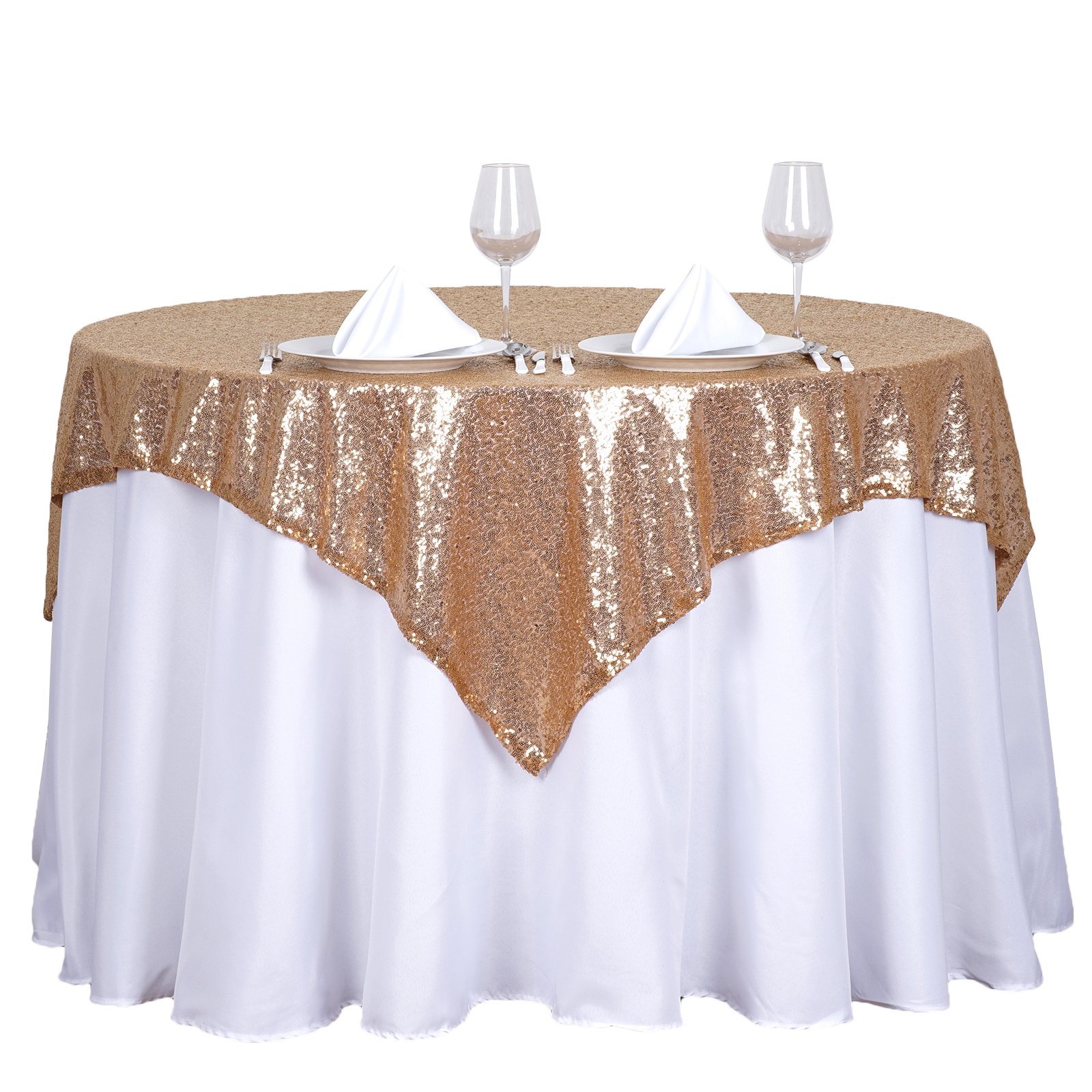 SEQUINS 54x54" SQUARE Cocktail Table Tablecloths Dinner Wedding Party