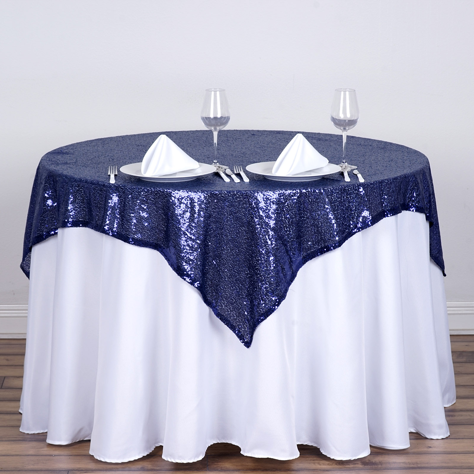 Sequined 54x54" SQUARE TABLECLOTH Designer Wedding Party Event Catering Linen - Picture 14 of 19