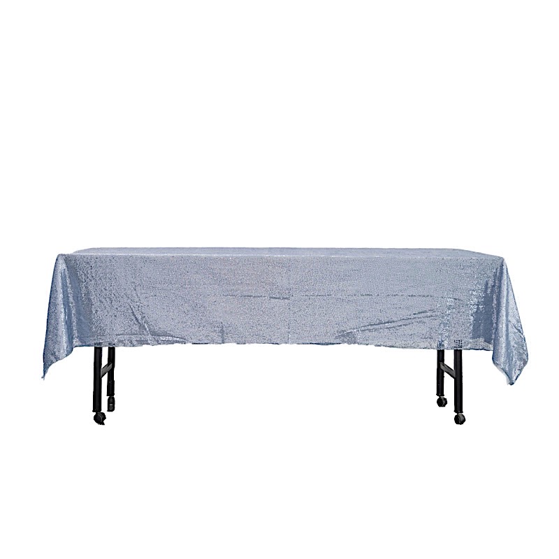 60" x 102" Sequin RECTANGULAR Tablecloth Dinner Wedding Linens Party Decorations - Picture 28 of 54
