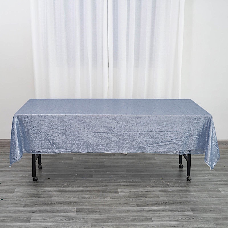 60" x 102" Sequin RECTANGULAR Tablecloth Dinner Wedding Linens Party Decorations - Picture 27 of 54