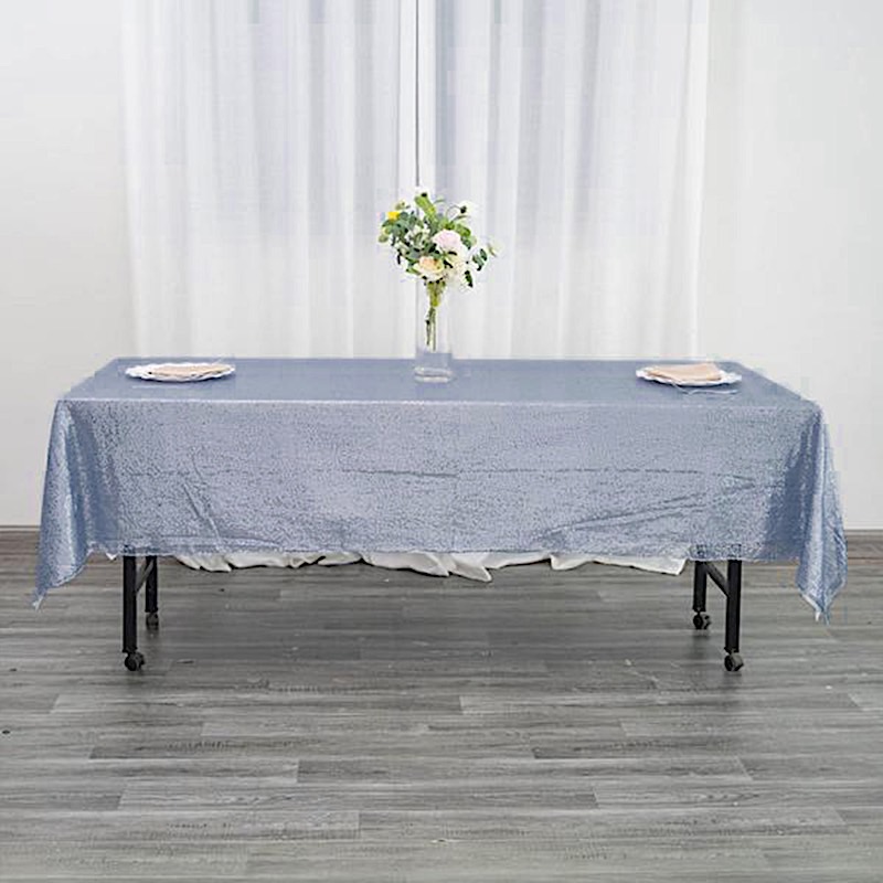 60" x 102" Sequin RECTANGULAR Tablecloth Dinner Wedding Linens Party Decorations - Picture 26 of 54