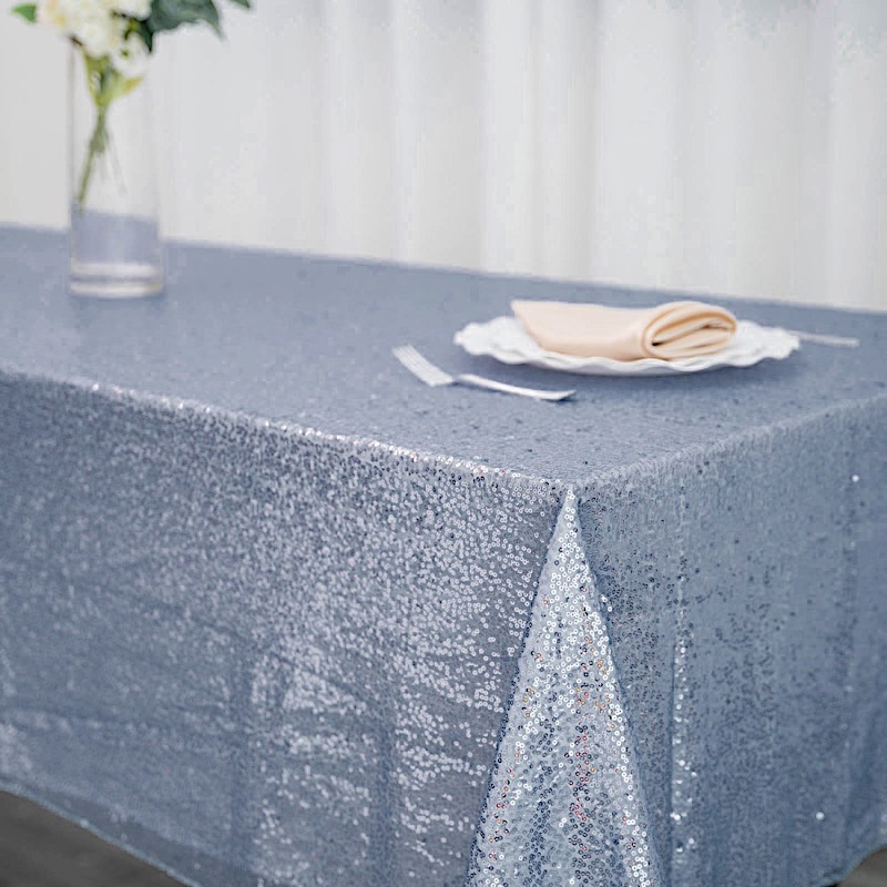 60" x 102" Sequin RECTANGULAR Tablecloth Dinner Wedding Linens Party Decorations - Picture 33 of 54