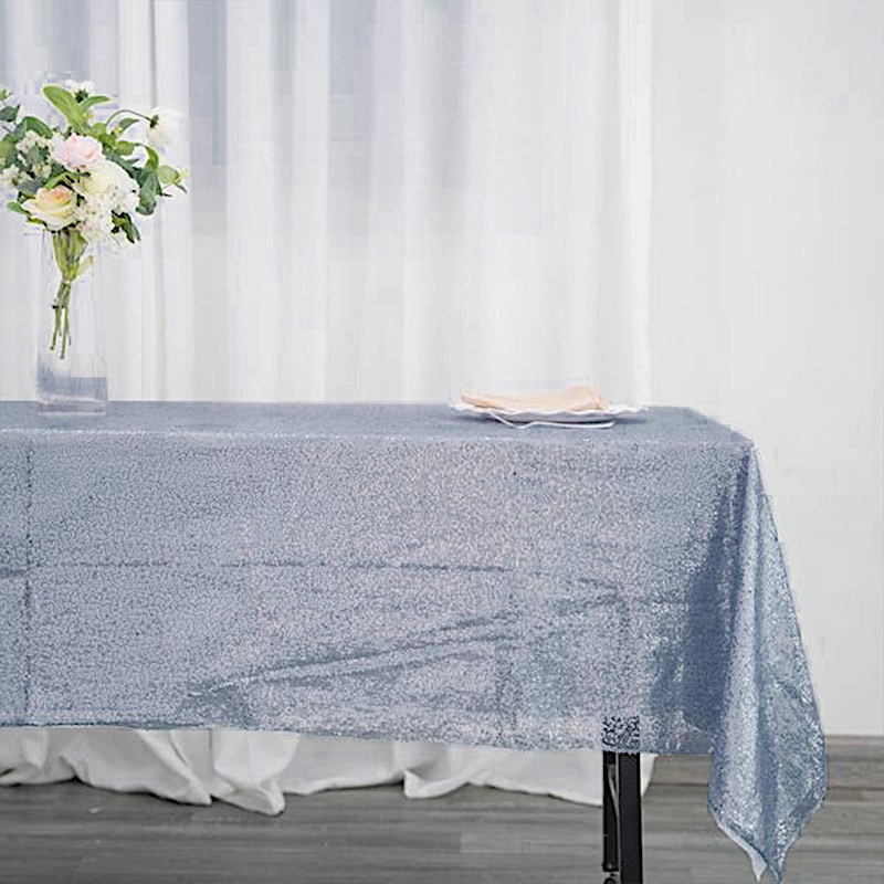60" x 102" Sequin RECTANGULAR Tablecloth Dinner Wedding Linens Party Decorations - Picture 30 of 54