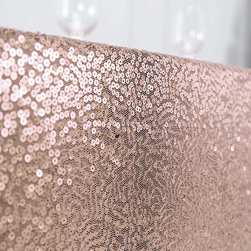 BLUSH Sequined 90x156" RECTANGLE TABLECLOTH Designer Wedding Party Catering detailed image 6
