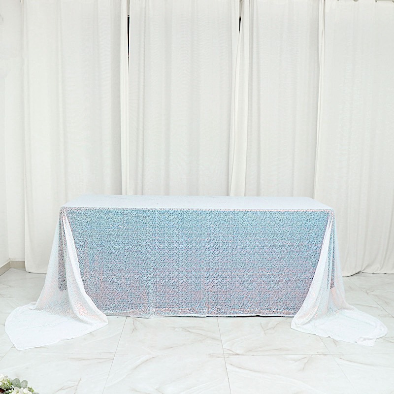 90" x 156" Sequin RECTANGULAR Tablecloth Dinner Wedding Linens Party Decorations - Picture 40 of 93
