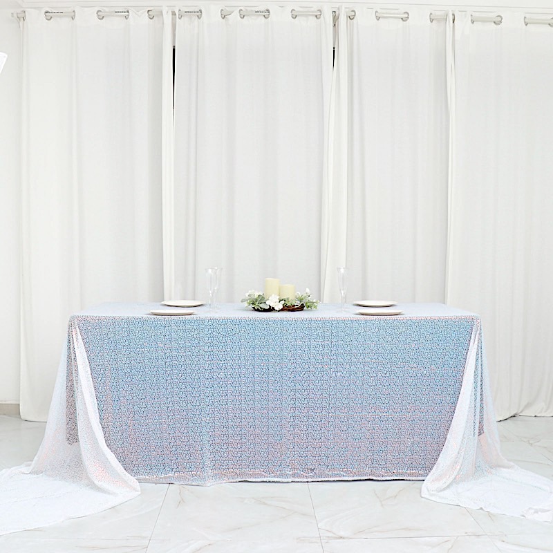 90" x 156" Sequin RECTANGULAR Tablecloth Dinner Wedding Linens Party Decorations - Picture 39 of 93