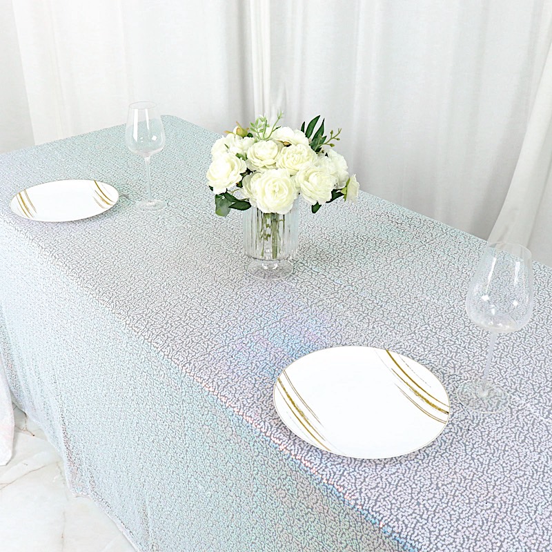 90" x 156" Sequin RECTANGULAR Tablecloth Dinner Wedding Linens Party Decorations - Picture 44 of 93