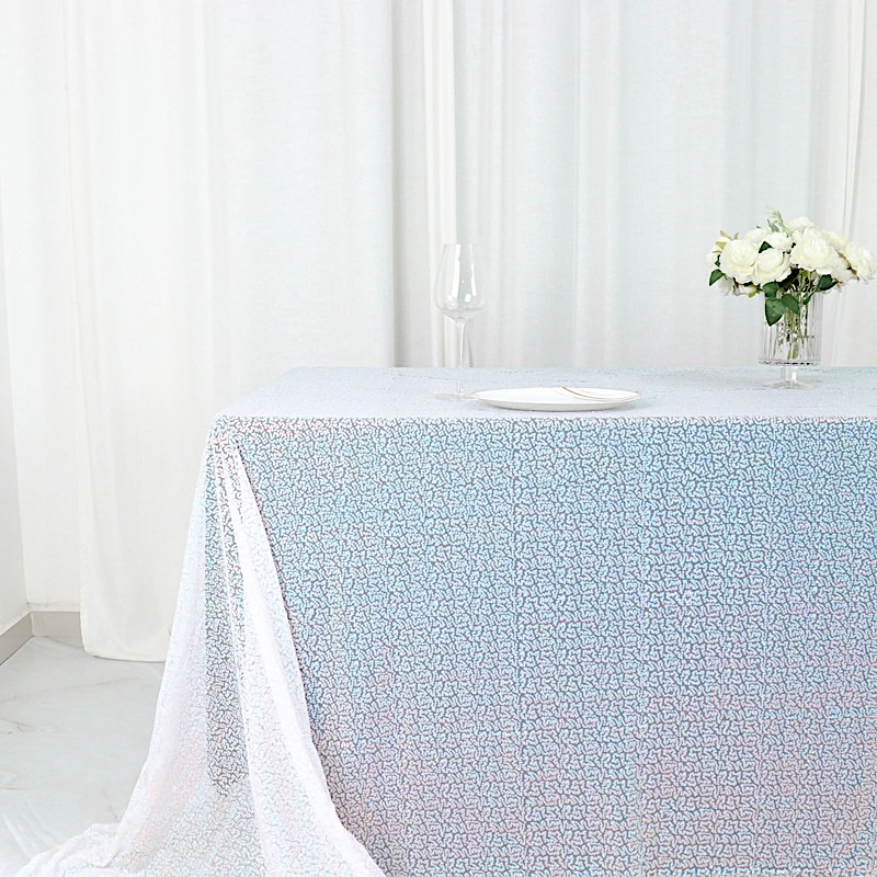 90" x 156" Sequin RECTANGULAR Tablecloth Dinner Wedding Linens Party Decorations - Picture 43 of 93