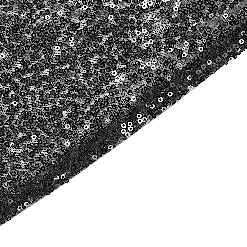 BLACK Sequined 90x156" RECTANGLE TABLECLOTH Designer Wedding Party Catering detailed image 7
