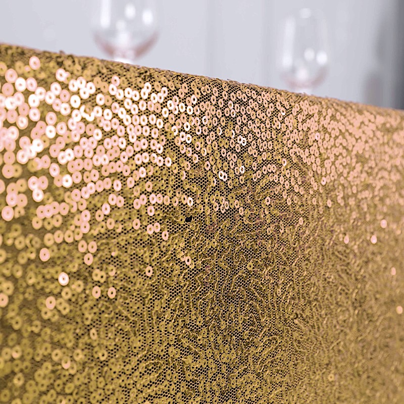 GOLD Sequined 90x156" RECTANGLE TABLECLOTH Designer Wedding Party Catering Linen - Picture 6 of 10
