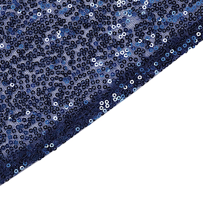 NAVY BLUE Sequined 90x156" RECTANGLE TABLECLOTH Designer Wedding Party Catering detailed image 7