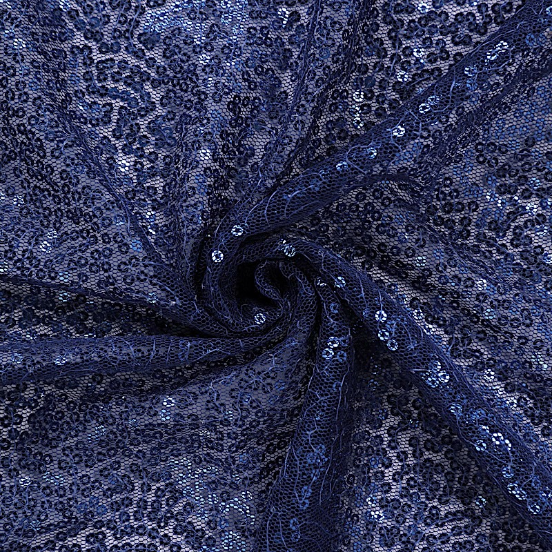 NAVY BLUE Sequined 90x156" RECTANGLE TABLECLOTH Designer Wedding Party Catering detailed image 8