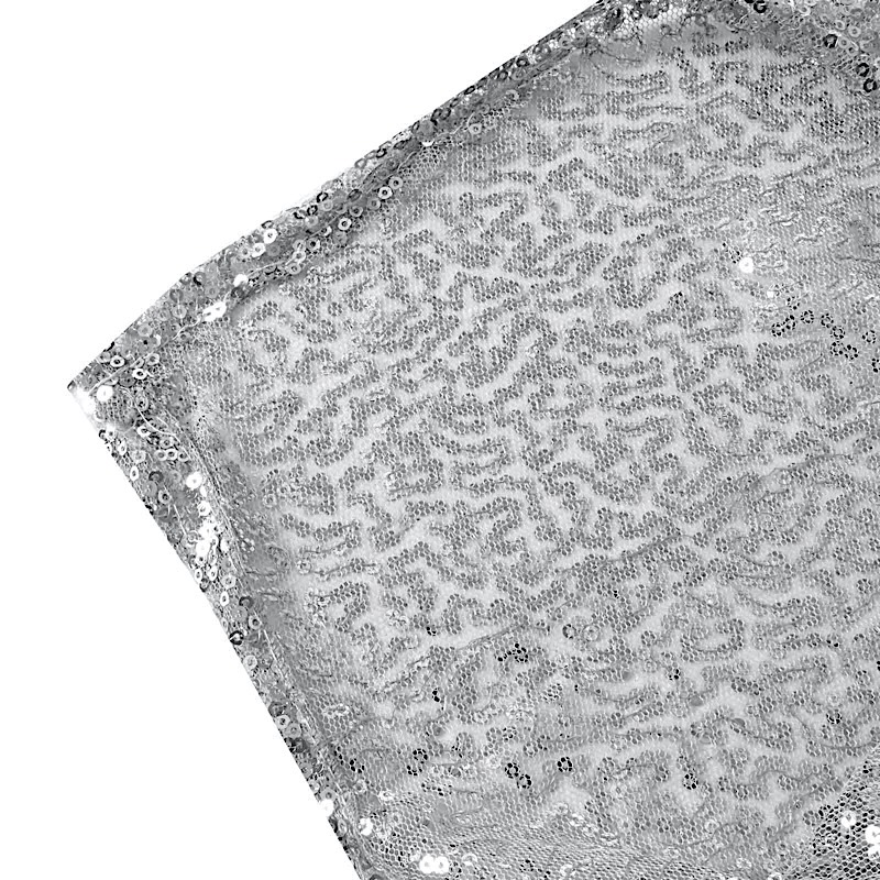 SILVER Sequined 90x156" RECTANGLE TABLECLOTH Designer Wedding Party Catering