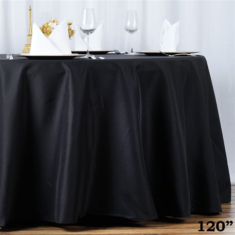 Round 120" Premium High Quality Polyester Tablecloth Wedding Party Table Linens - Picture 16 of 163