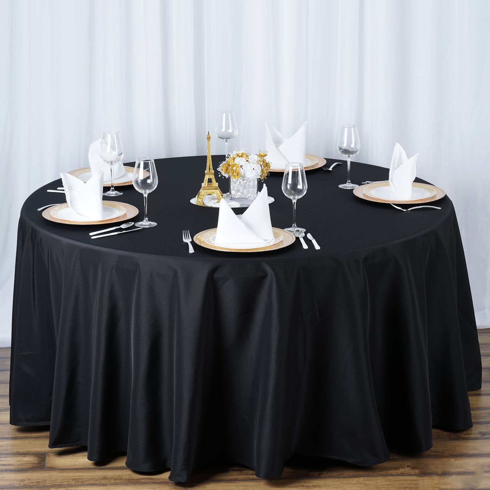 Round 120" Premium High Quality Polyester Tablecloth Wedding Party Table Linens - Picture 15 of 163