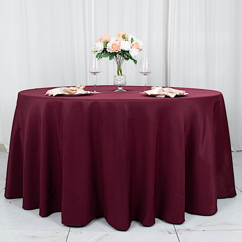 Round 120" Premium High Quality Polyester Tablecloth Wedding Party Table Linens - Picture 28 of 163