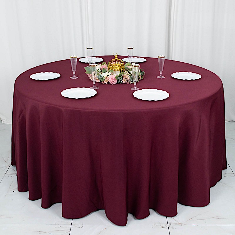 Round 120" Premium High Quality Polyester Tablecloth Wedding Party Table Linens - Picture 29 of 163