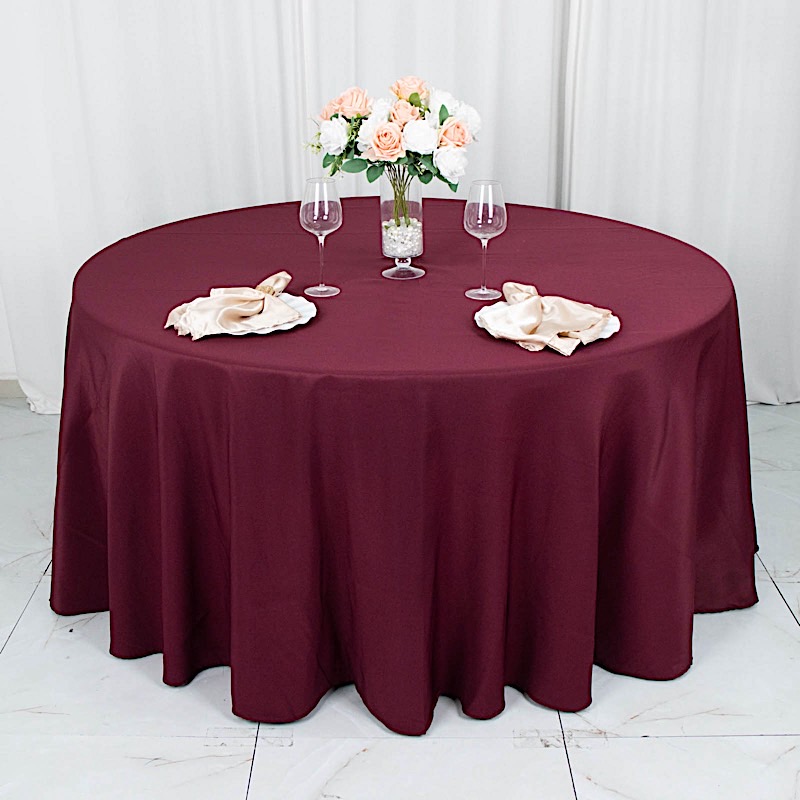 Round 120" Premium High Quality Polyester Tablecloth Wedding Party Table Linens - Picture 31 of 163