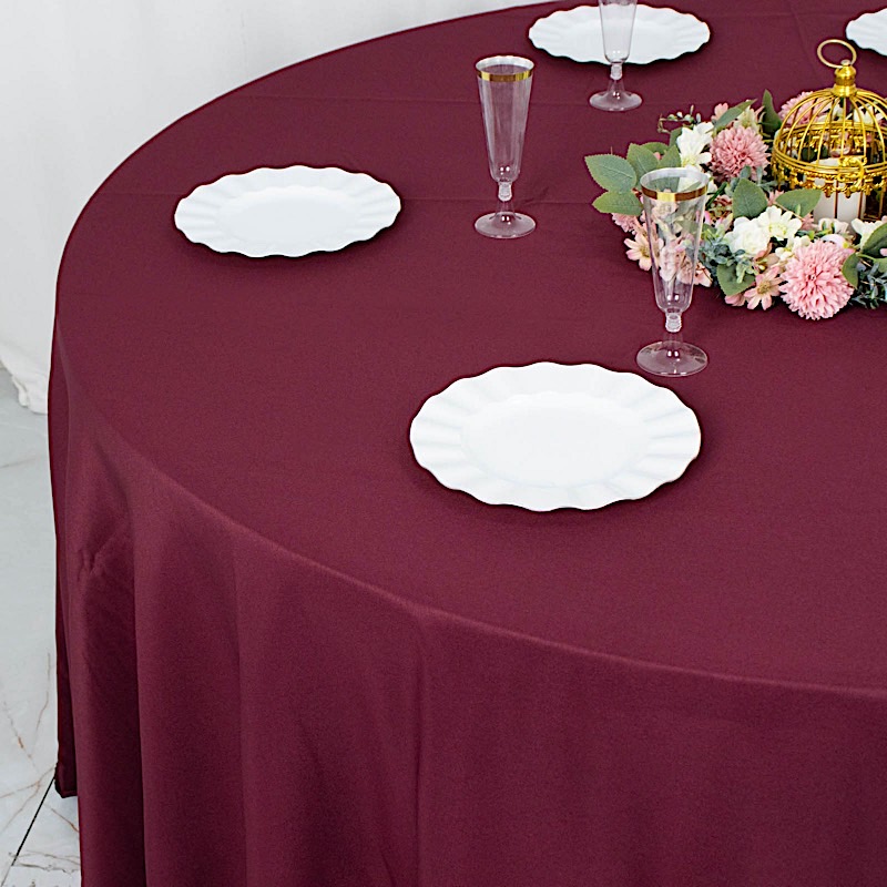Round 120" Premium High Quality Polyester Tablecloth Wedding Party Table Linens - Picture 32 of 163