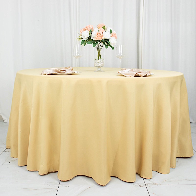 Round 120" Premium High Quality Polyester Tablecloth Wedding Party Table Linens - Picture 36 of 163