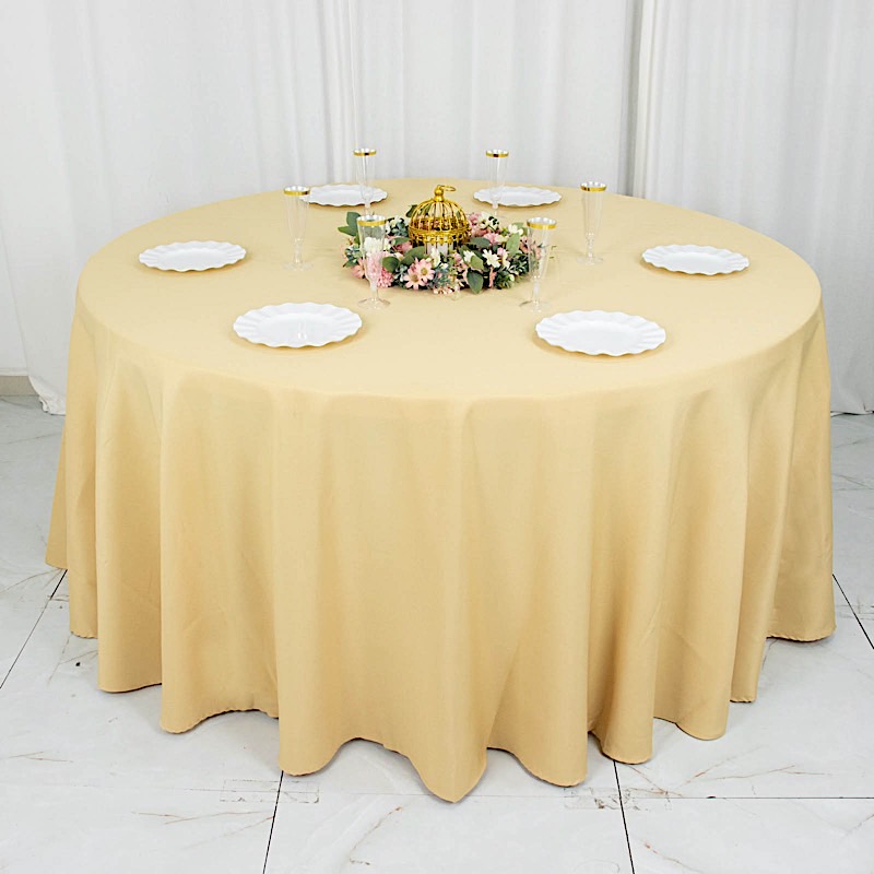 Round 120" Premium High Quality Polyester Tablecloth Wedding Party Table Linens - Picture 37 of 163