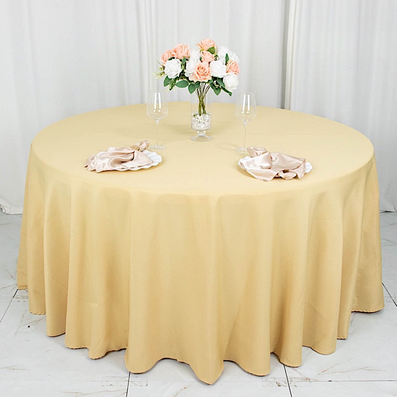 Round 120" Premium High Quality Polyester Tablecloth Wedding Party Table Linens - Picture 39 of 163