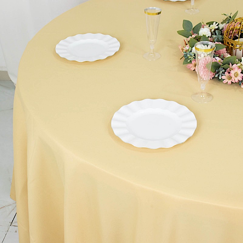 Round 120" Premium High Quality Polyester Tablecloth Wedding Party Table Linens - Picture 40 of 163
