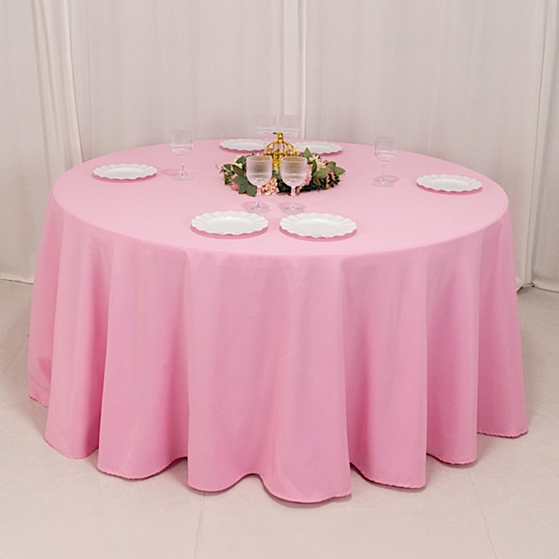 Round 120" Premium High Quality Polyester Tablecloth Wedding Party Table Linens - Picture 107 of 163