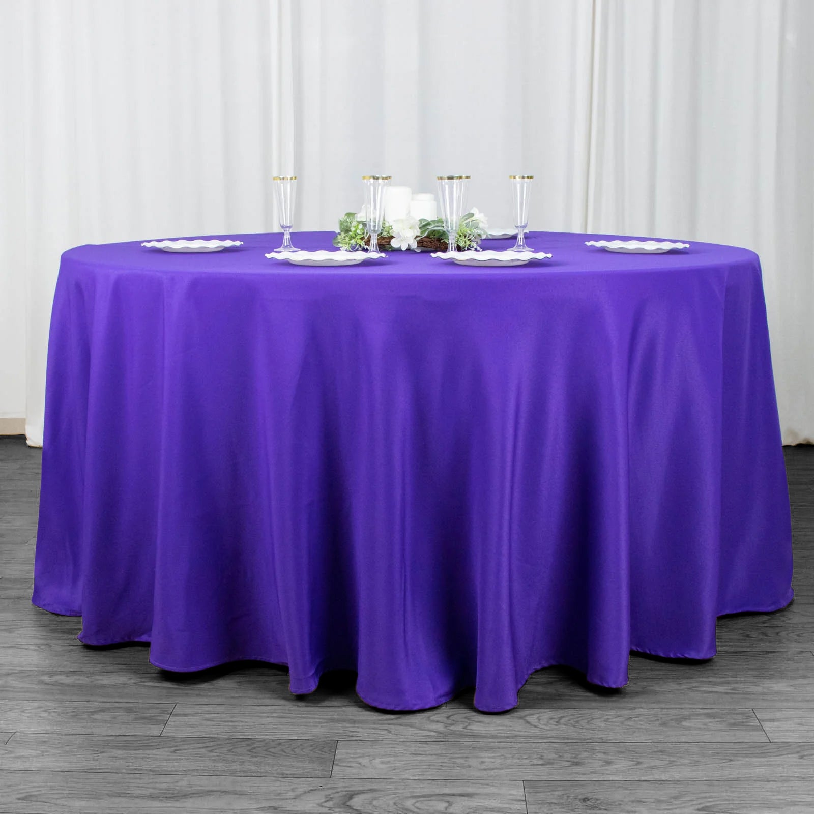 Round 120" Premium High Quality Polyester Tablecloth Wedding Party Table Linens - Picture 113 of 163