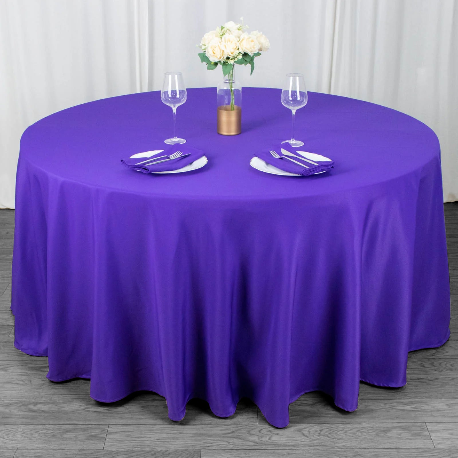 Round 120" Premium High Quality Polyester Tablecloth Wedding Party Table Linens - Picture 114 of 163