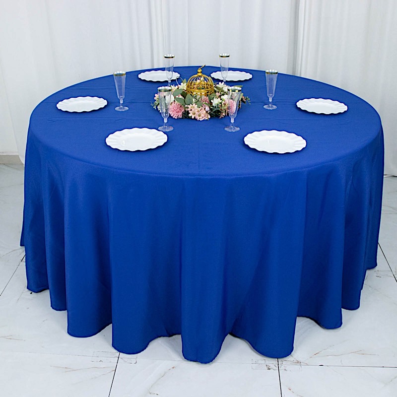 Round 120" Premium High Quality Polyester Tablecloth Wedding Party Table Linens - Picture 129 of 163