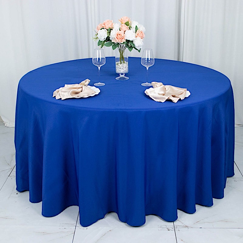 Round 120" Premium High Quality Polyester Tablecloth Wedding Party Table Linens - Picture 131 of 163
