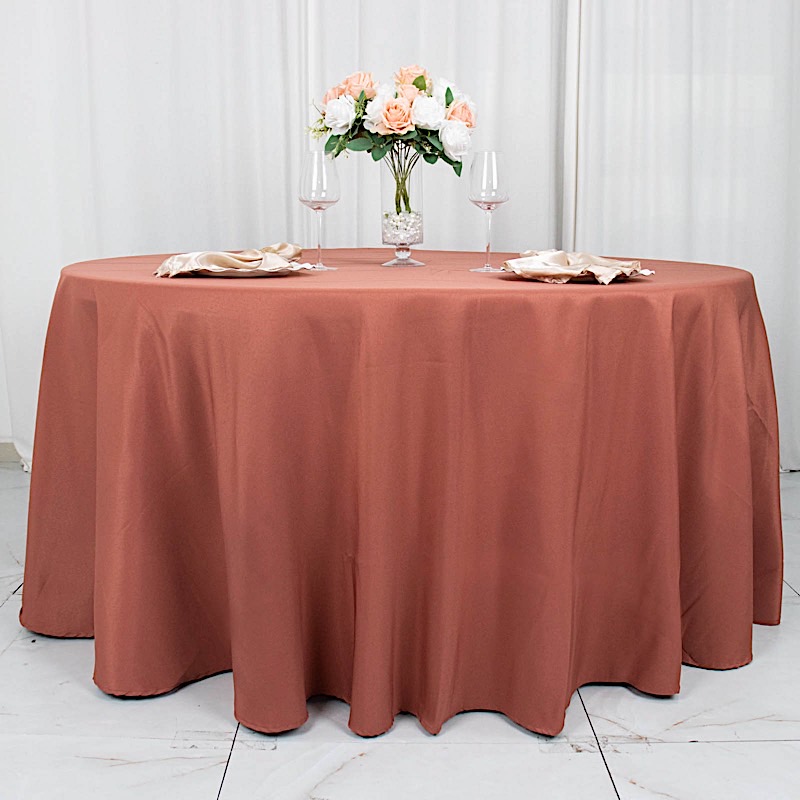 Round 120" Premium High Quality Polyester Tablecloth Wedding Party Table Linens - Picture 151 of 163