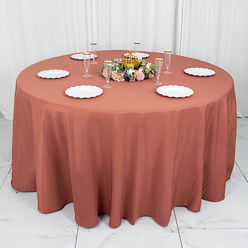 Round 120" Premium High Quality Polyester Tablecloth Wedding Party Table Linens - Picture 152 of 163