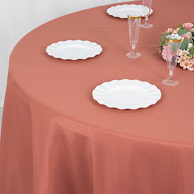 Round 120" Premium High Quality Polyester Tablecloth Wedding Party Table Linens - Picture 155 of 163
