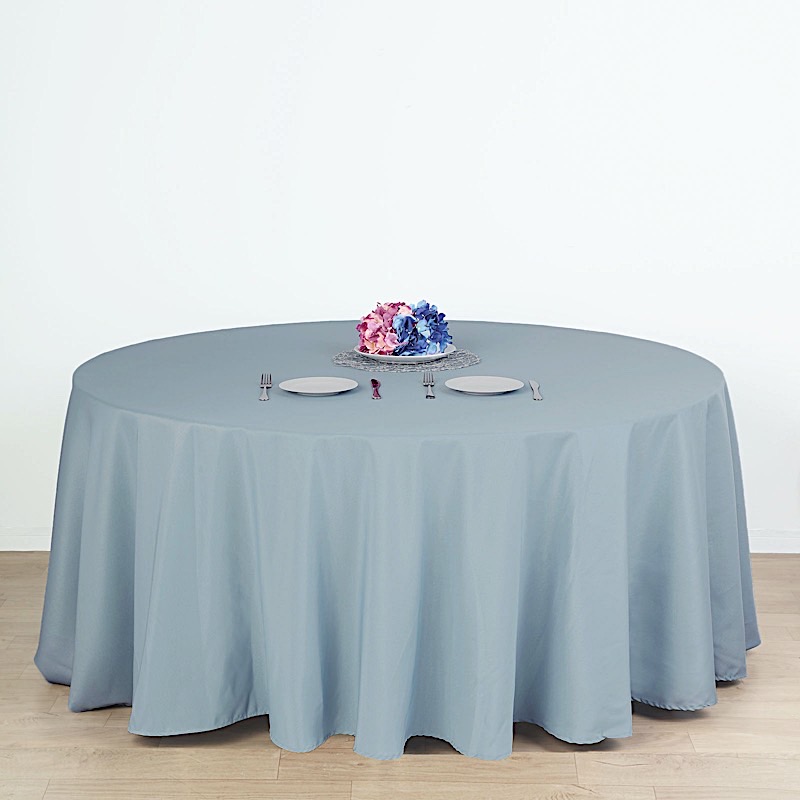 132-Inch Polyester Round Tablecloth Decoration Supplies Dinner Wedding Linens - Picture 64 of 228
