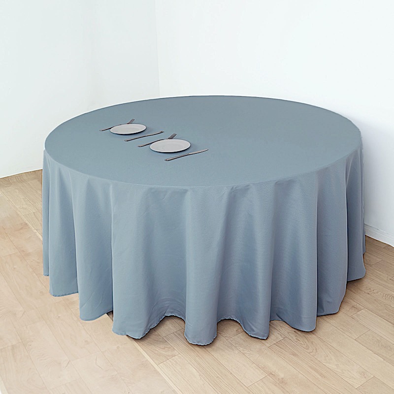 132-Inch Polyester Round Tablecloth Decoration Supplies Dinner Wedding Linens - Picture 68 of 228
